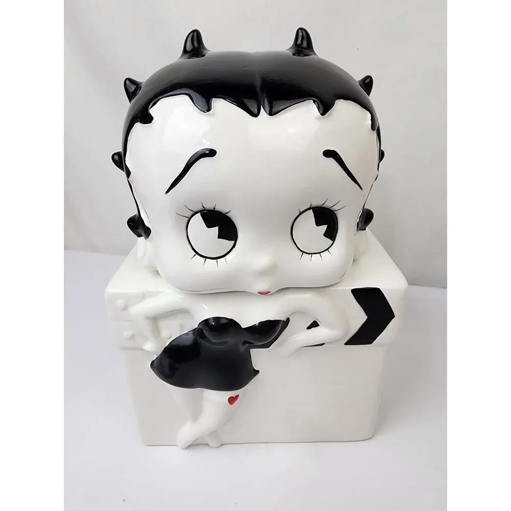 1995 Black & White Betty Boop Ceramic Cookie Jar by Benjamin Medwin Inc. BNIB